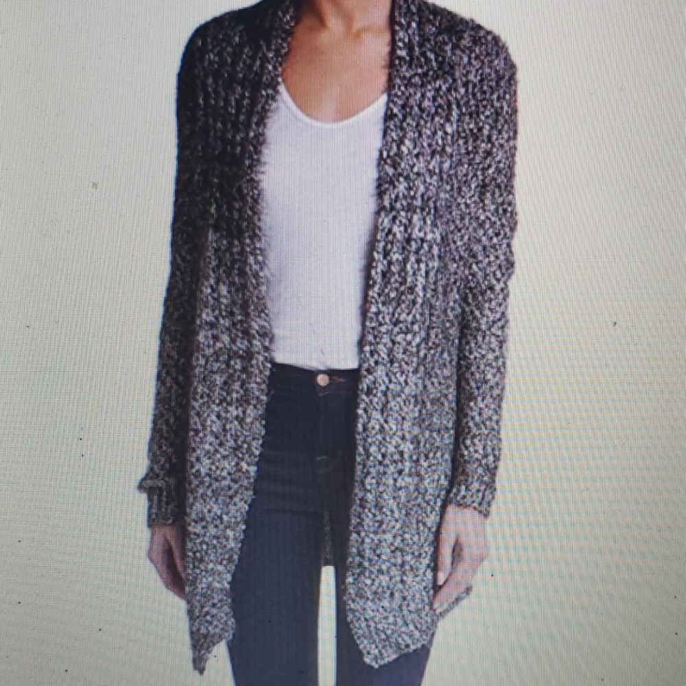 Beulah Long Cardigan Sweater Soft Fringed Winter